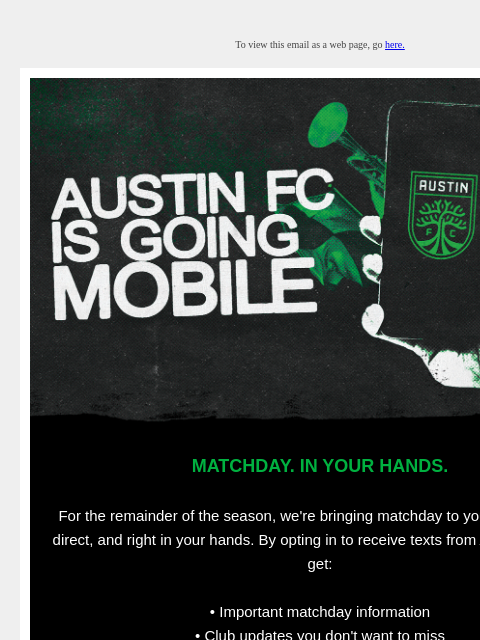 austinfc newsletter: Stay connected to Austin FC