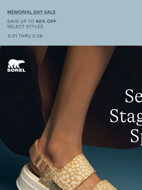 sorel newsletter: Memorial Day Savings