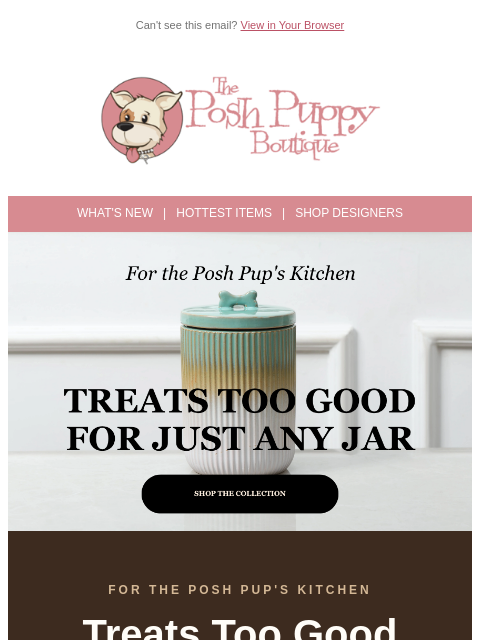 poshpuppyboutique newsletter: Treats Deserve a Gorgeous Home 🐾