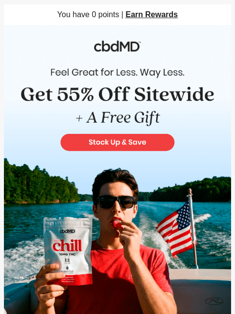 cbdmd newsletter: Treat Yourself to 55% Off Sitewide Today
