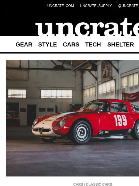 uncrate newsletter: 1964 Alfa Romeo Giulia TZ-1 Double Bubble Race Car...