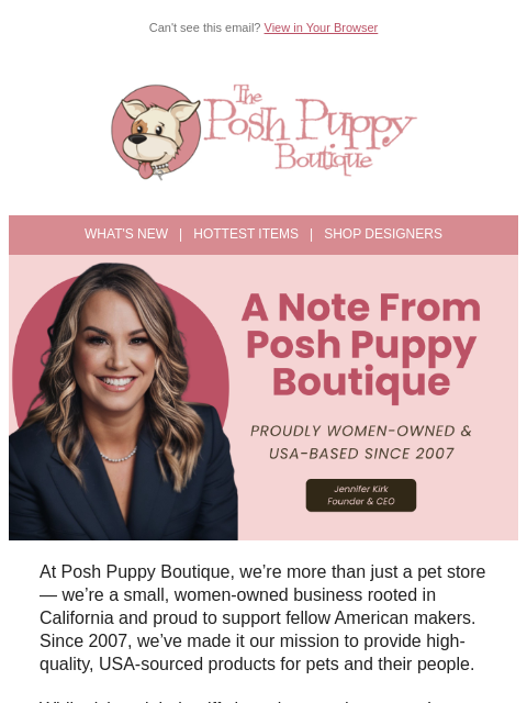poshpuppyboutique newsletter: Thank You for Supporting Small, Local & Pawsitivel...