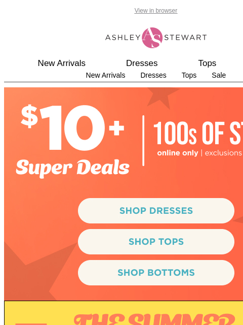 ashleystewart newsletter: INSIDE: Your summer dress edit by occasion