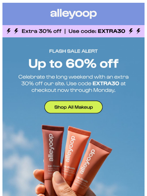meetalleyoop newsletter: Extra long weekend = extra savings 👏👏👏