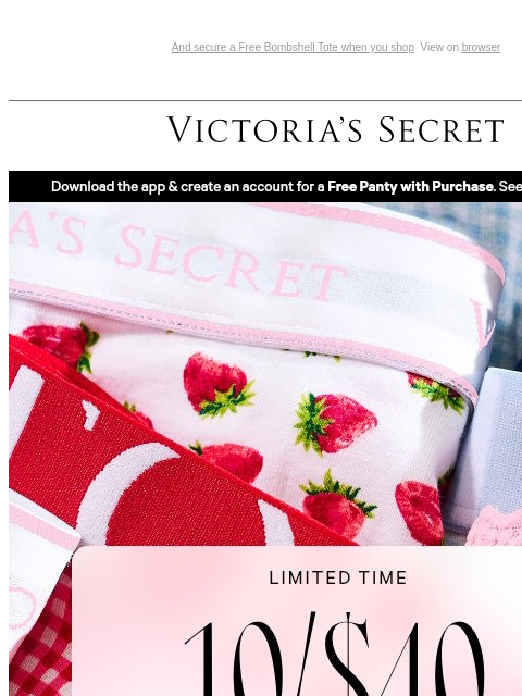 victoriassecret newsletter: 10/$40 Panties—Refresh Your Summer Pairs
