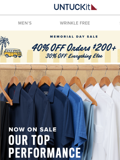 untuckit newsletter: Sweat-Wicking Essentials On Sale (+ Everything Els...
