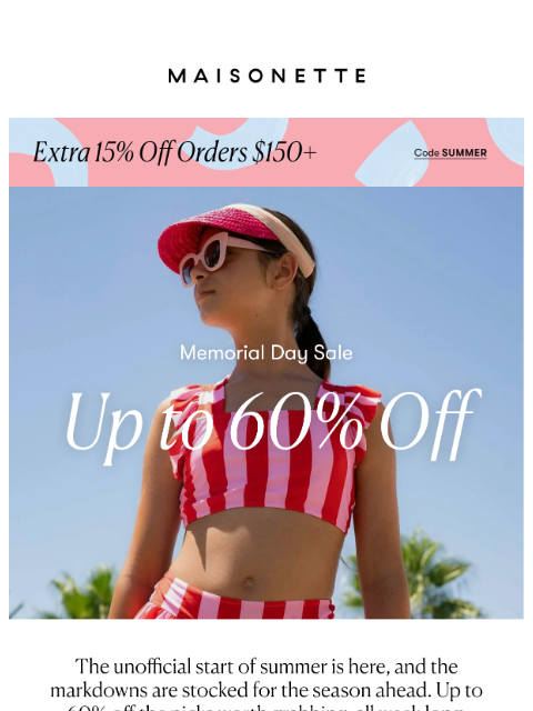 maisonette newsletter: Markdowns For Every Kid, Up To 60% Off
