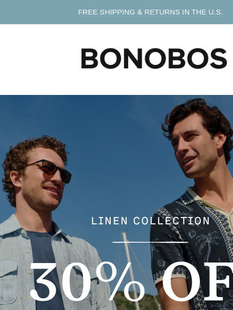 bonobos newsletter: 30% Off Linen You’ll Love
