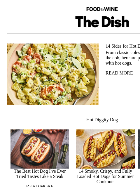 foodandwine newsletter: 14 Sides for Hot Dogs (Besides Potato Chips)