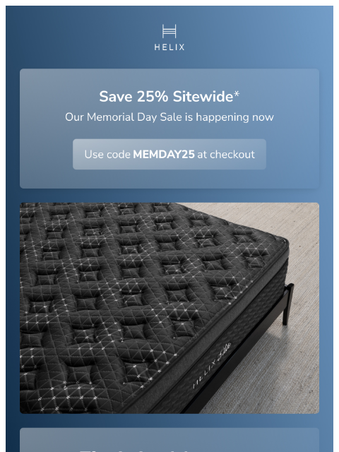 helixsleep newsletter: Shop the Memorial Day Sale now!