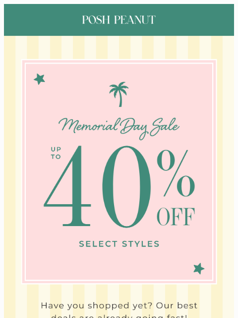poshpeanut newsletter: ☀️ Kick Off Summer With Extra Savings