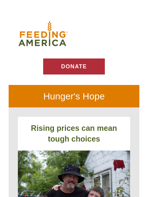feedingamerica newsletter: "Food is universal, and it should be a right."