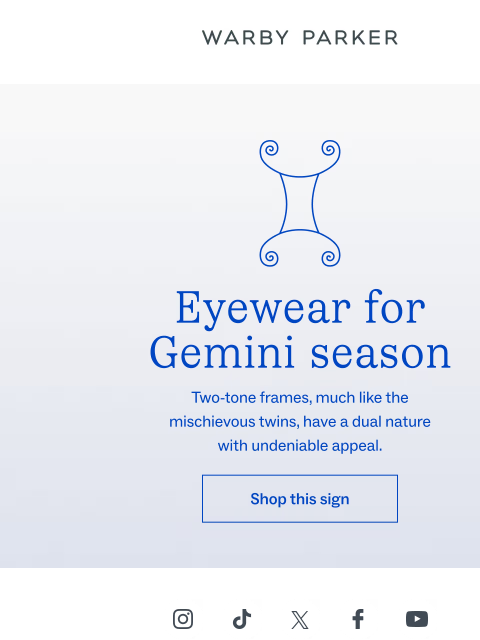 warbyparker newsletter: It’s two-toned, not two-faced