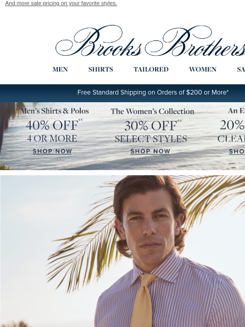 brooksbrothers newsletter: Up to 40% off dress shirts