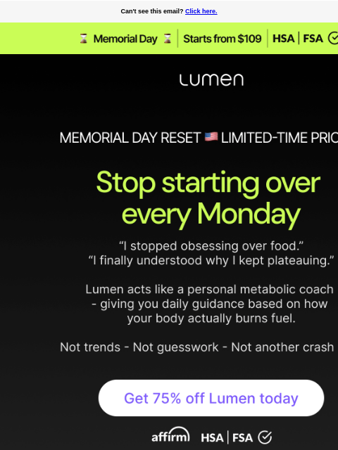 lumen newsletter: Stop restarting every Monday, this 🇺🇸 Memorial D...