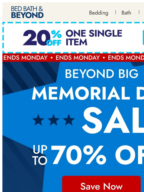 bedbathandbeyond newsletter: The biggest Memorial Day deals just landed