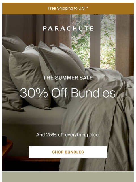 parachutehome newsletter: Everything You Need, 30% Off