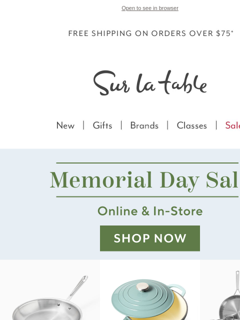 surlatable newsletter: Memorial Day Sale: Up to 50% Off Top Deals