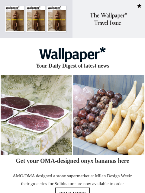 futureplc newsletter: Go bananas for OMA-designed stone groceries