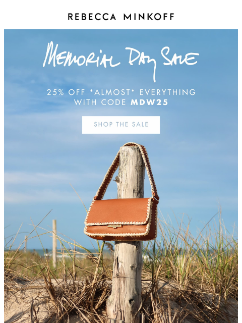 rebeccaminkoff newsletter: MDW Sale is HERE! 25% Off Almost Everything