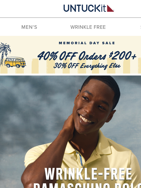 untuckit newsletter: Now On Sale: Your New Favorite Wrinkle-Free Shirt