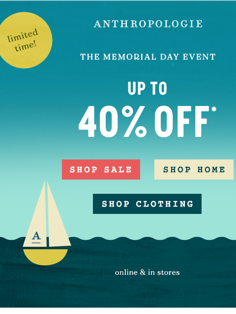 anthropologie newsletter: Extra 40% OFF sale!