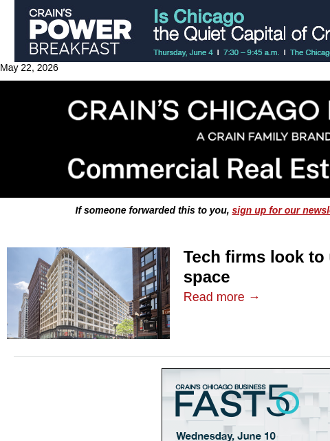crainalerts newsletter: Office sublease market gets more inventory