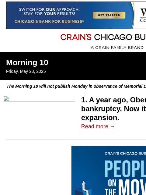 crainalerts newsletter: Oberweis Dairy plans expansion, a year after bankr...