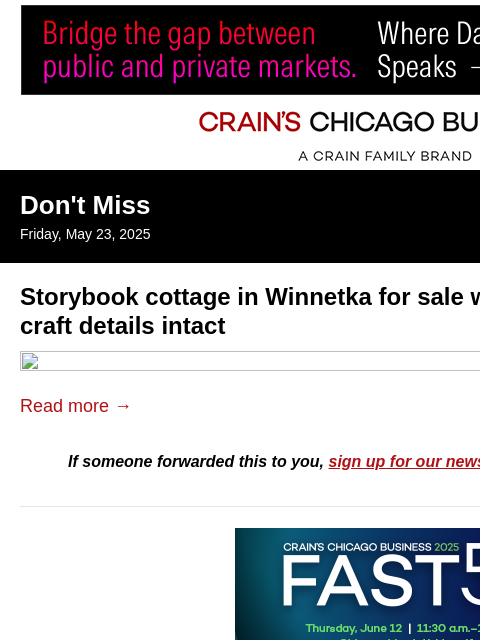 crainalerts newsletter: Storybook cottage in Winnetka for sale