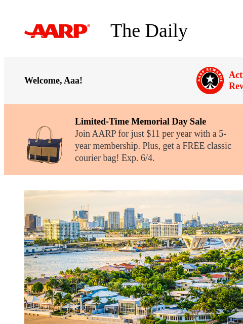 aarp newsletter: The Daily — 10 Affordable Beach Towns to Visit
