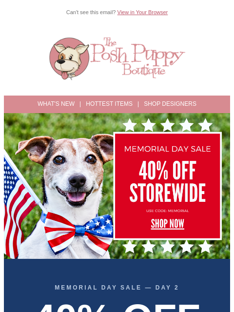 poshpuppyboutique newsletter: Still going! 40% off ends soon ⏰