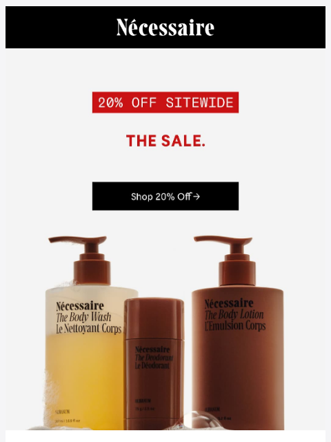 necessaire newsletter: 20% Off Sets