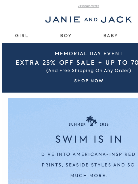 janieandjack newsletter: Get into the swim of things
