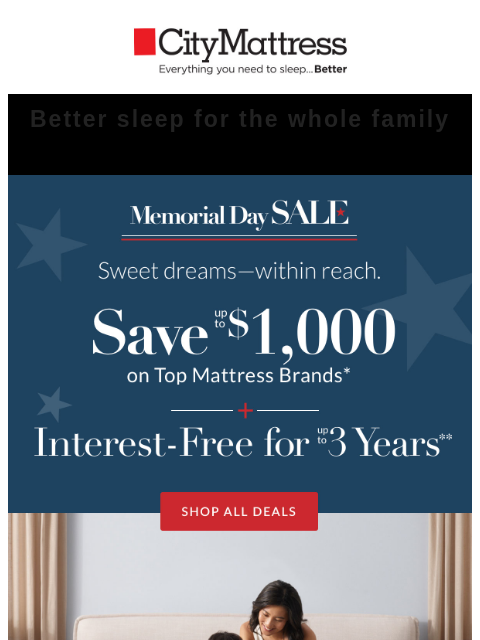 citymattress newsletter: Don’t miss our biggest Memorial Day weekend deals