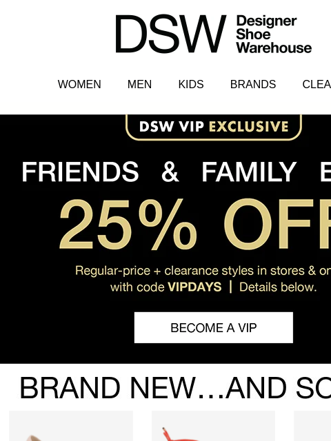 dsw newsletter: 48 hours left: 25% OFF ⏰