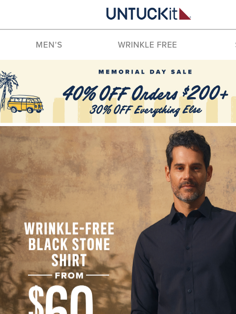 untuckit newsletter: Up to 40% Off The One Black Shirt Worth Owning
