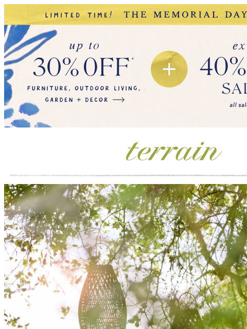 shopterrain newsletter: Fresh, light + airy–our Herb Garden Edit 🌿