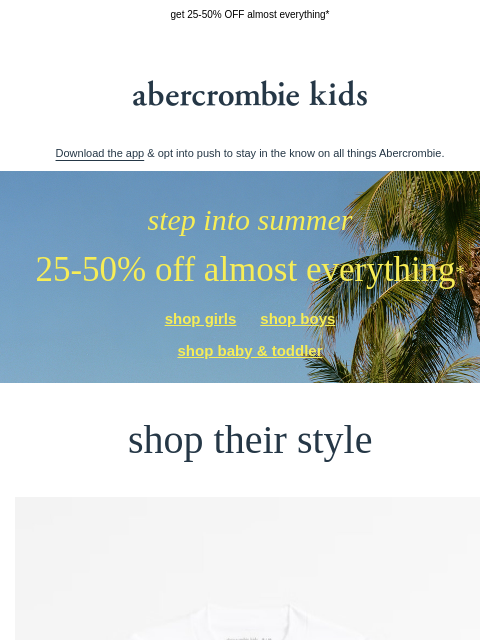 abercrombie newsletter: reminder: the step into summer sale is here
