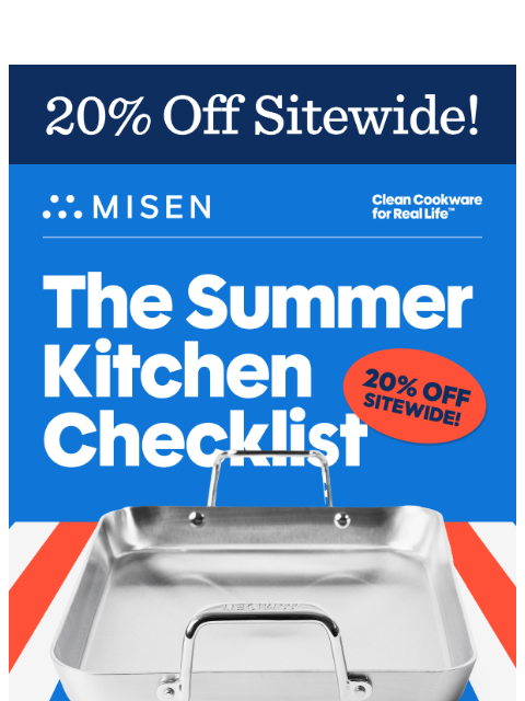 misen newsletter: 20% Off Summer Cooking Essentials