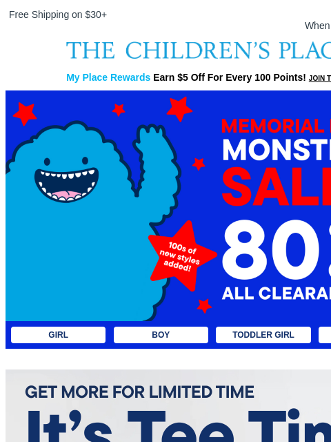 childrensplace newsletter: BIG savings for MDW 🔴⚪🔵 $4.99+ Mix & Match Style...
