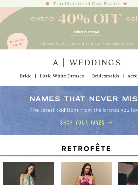 anthropologie newsletter: Extra 40% OFF sale right now!