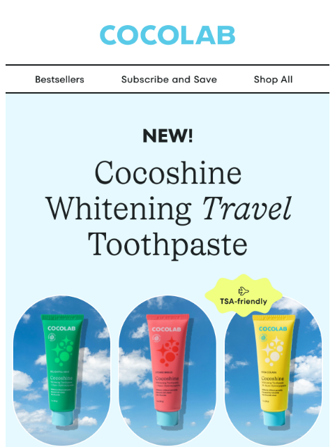 cocolab newsletter: Traveling soon? Don't leave your routine behind.