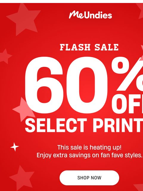 meundies newsletter: FLASH SALE | 60% OFF