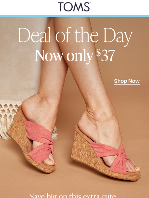 toms newsletter: Deal of the Day—55% Off Serena Wedge Sandals