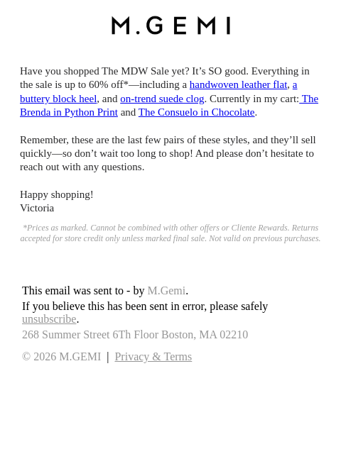 mgemi newsletter: Our Stylist’s Guide To Sale