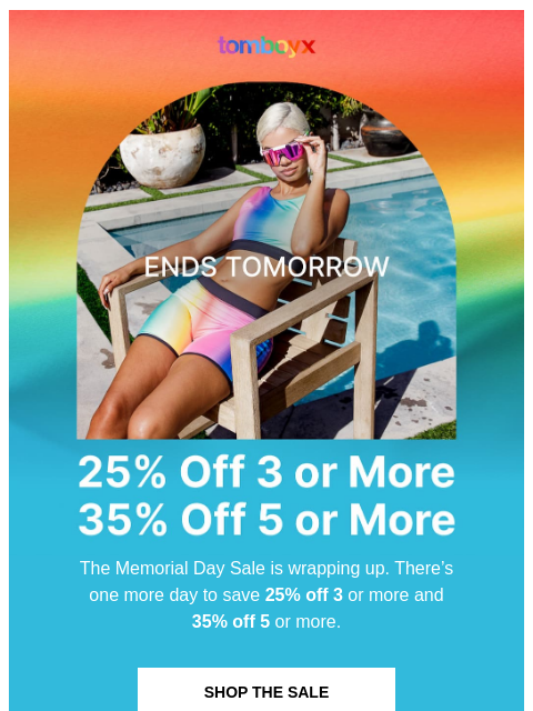 tomboyx newsletter: 25%-35% Off Ends Tomorrow 🌈