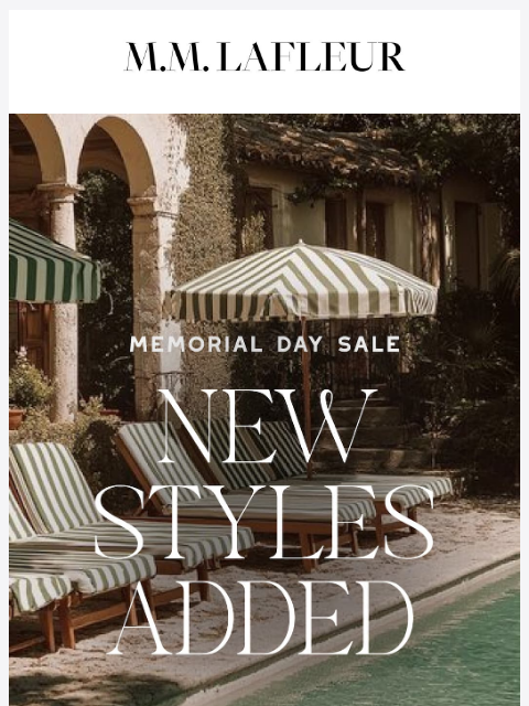 mmlafleur newsletter: New Styles Added to our MDW Sale