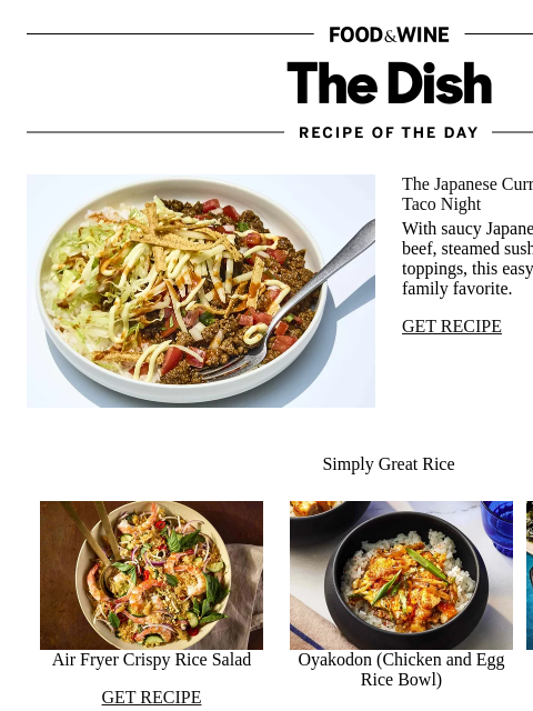 foodandwine newsletter: Okinawan Taco Rice