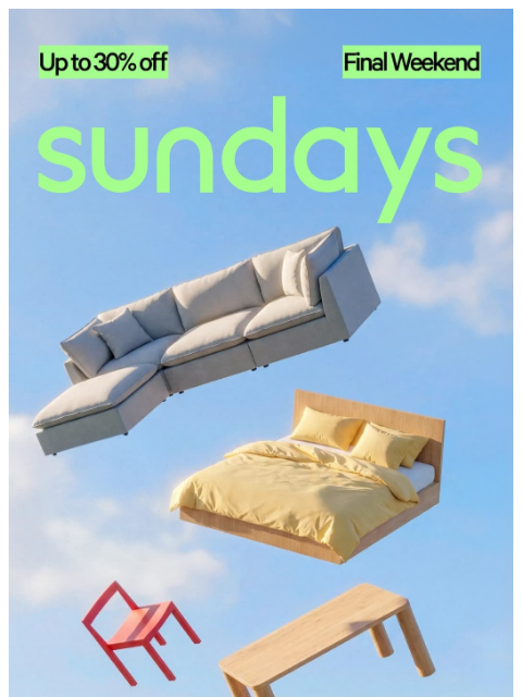 sundays-company newsletter: Every. Single. Room.