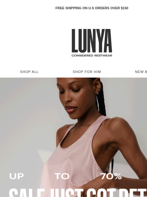 lunya newsletter: NEW ARRIVALS: The Long Weekend Sale